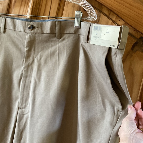 Men’s Haggar Cool Right Performance Flex tan flat front chino shorts size 52 NWT - Picture 3 of 9